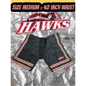 Hockey Uniform Hawks Black Shorts Size Medium with 42" 100% Nylon USA Made